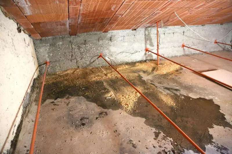 Crawl space water damage under a Marietta, GA home